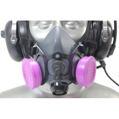 Tiger 5500 Headset Adjustable Half Respirator Filter Mask with Headband & Communications