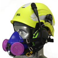 Tiger 8500 Helmet Mounted Headset Snap On Half Respirator Filter Mask & Communications