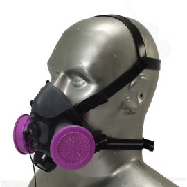 Tiger 5500 Helmet Adjustable Half Respirator Filter Mask with Headband - P100 Filters & Communications