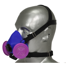 Tiger 8500 Helmet Adjustable Half Respirator Filter Mask with Headband - P100 Filters & Communications