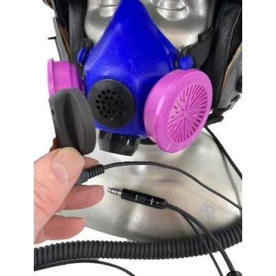 Honeywell RU8500 Half Respirator Filter Mask Kit with Adjustable Headband - P100 Filters & Tiger External Microphone Assembly