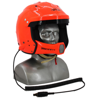 DTG Procomm 4 Marine Open Face Composite Helmet with Tiger Communications (for Non Tiger mask use) - Shown with Chin Boom