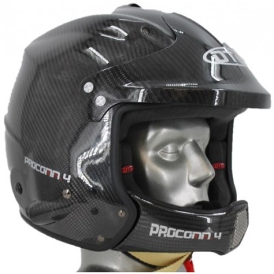 DTG Procomm 4 Marine Open Face Carbon Fiber Helmet with Tiger Communications (for Non Tiger mask use) - Shown with Chin Bar