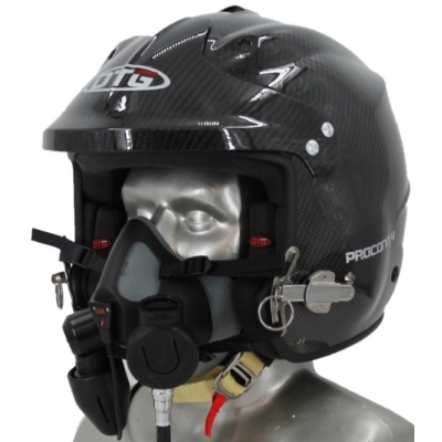 DTG Procomm 4 Marine Open Face Carbon Fiber Helmet with Tiger Communications (for Tiger mask use)