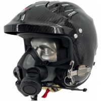 Pyrotect Pro Airflow Marine Open Face Carbon Fiber Helmet with Tiger Communications (for non Tiger mask use)