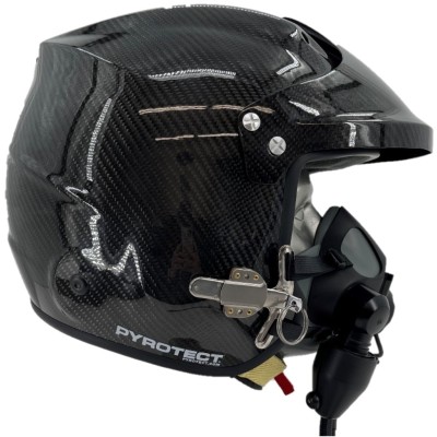 Pyrotect Pro Airflow Marine Open Face Carbon Fiber  Helmet with Tiger Communications (for non Tiger mask use)