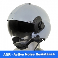 MSA Gallet LH350 Flight Helmet with Tiger ANR Communications with 9V Helmet Mounted Battery Pouch