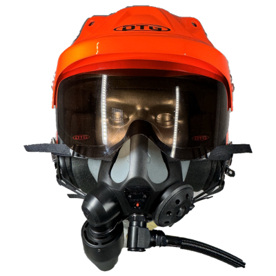 Tiger Model III Scuba Mask - Shown on DTG Helmet