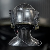 Icaro Real Carbon X Tactical Helmet with Tiger Tactical Helmet Mounted Real Carbon Fiber PNR Headset