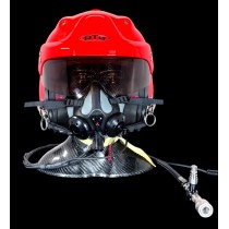 Tiger Model V Scuba Mask - Shown on DTG Helmet