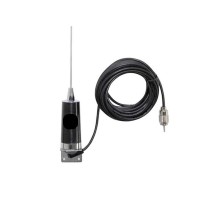 35” UHF Stainless Steel Wire Whip 5/8 Wave Antenna - 5.5Db with 17’ Cable and Angle Bracket