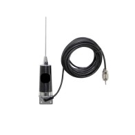 35” UHF Stainless Steel Wire Whip 5/8 Wave Antenna - 5.5Db with 17’ Cable and Angle Bracket