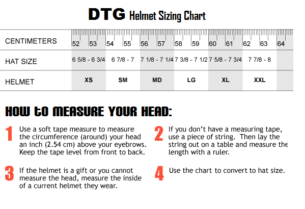 DTG Helmet Sizing Chart